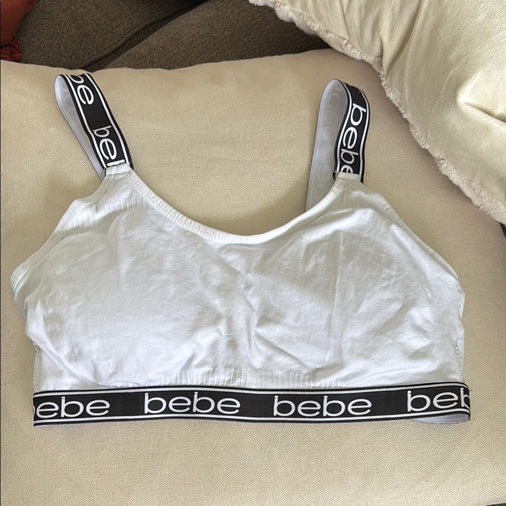 Bebe Black and White Sports Bras Intimates Collection